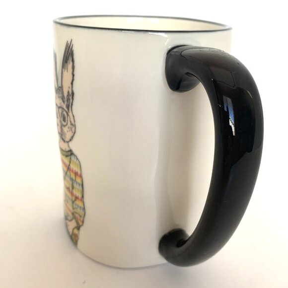 Hipster Rabbit w/Latte Coffee Tea Mug Signature Housewares Inc Stoneware - Picture 3 of 7